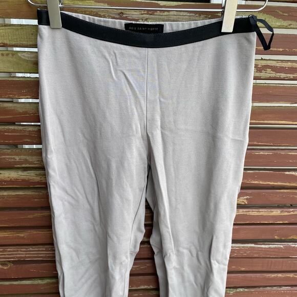 Marie Saint Pierre Skinny Pants Pull On Elastic Waist Ankle Zip Pant Gray Size 1 - Picture 3 of 10